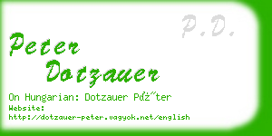 peter dotzauer business card